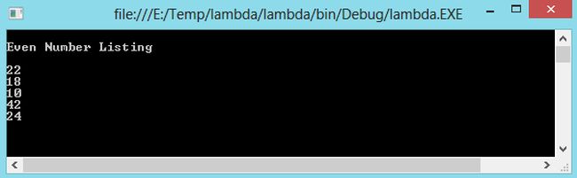 Even Numbers listing